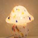 HEQET Mushroom Lamp for Bedroom,Mid Century Modern Lamp for Nightstand, Dimmable Retro Egg Tart Bedside Small Lamps,Unique Home Mushroom Decor Aesthetic Cute Table Lamps for Living Room
