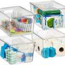 ClearSpace Plastic Storage Bins with Lids X-Large  Perfect Kitchen Organization, Desk Organizer or Pantry Storage  Desktop Organizer, Pantry Organization and Storage Bins, Cabinet Organizers (4 Pack)