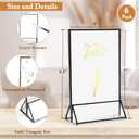Floroom 6 Pack 5x7 Inch Clear Acrylic Sign Holders, Double-Sided Black Display Stand Picture Frames for Table Numbers, Menus, Flyers, Weddings, and Offices