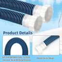 2 Pack 1 1/2 Pool Hose for Above Ground Pools 6ft&3ft Long Pool Pump Replacement Filter Hoses 1.5" EVA Swimming Pool Filter Hose for Filters Pumps, Saltwater Systems and Sand Filters (Blue)