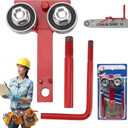 Chainsaw Bar Rail Closer Tool, Cast Iron Steel Chainsaw Bar Rail Tightening Repair Tool, Adjustable Chainsaw Accessories for Chain Grinding, Fits Different Gauge Accessories Bars(Red)