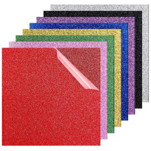 8 PCS Glitter Acrylic Sheets, Cast Opaque Acrylic Panels 8 x 8 in, 1/8 in Thick 3 mm Board, CO2 Laser Cutting Engraving Blanks, Protective Film, Sign Making Crafts Decor, Maker Projects