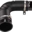 BARTOO 3" Turbine Intake Pipe, Cold Air Intake Pipe 76MM Adjustable Flexible Hose Tube Car Cold Air Turbo Intake Inlet Pipe Universal Cold Air Intake Filter, Black