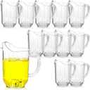 Tessco for you 12 Pcs Plastic Pitchers 60 Ounce Clear Restaurant Jug Large Water Pitcher Carafe Serve Milk Tea Juice Drink for Parties Container Dispenser Beer Jar (Classic)