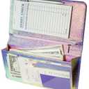 Zreal Server Book with Zipper Pocket, 5 X 9 Waitress Book, Magnetic Closure Pocket with Big Volume, Guest Check Book with Pen Holder for Waiter Server Wallet Fit Waitress Apron (Iridescent A)