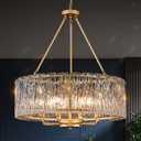 CATINER Modern 24.4" Crystal Glass Chandelier 8-Light Gold Chandeliers