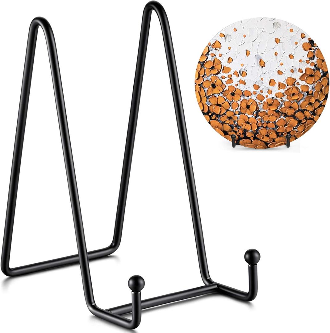 TR-LIFE Plate Stands for Display - 6 Inch Stand + Metal Frame Holder Stand Picture, Decorative Plate, Book, Photo Easel