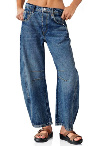 PLNOTME Women's Baggy Boyfriend Jeans Vintage Wide Leg Mid Rise Barrel Denim Ankle Pants, XS PLNOTME Women's Baggy Boyfriend Jeans Vintage Wide Leg Mid Rise Barrel Denim Ankle Pants, XS