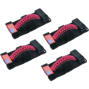 Savadicar 4 x Roll Bar Grab Handles with USA Flag, Grip Handle for Jeep Wrangler CJ YJ TJ JK JKU JL JLU & Gladiator JT 1955-2023, Interior Accessories, Pink