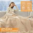 Electric Blanket Twin 62"X84"- Soft Double Sided Sherpa Heated Blanket Twin with 5 Heatings Levels & 10 hrs Auto Shut Off, Fast Heating & ETL Certified, Gift for Women(Beige)