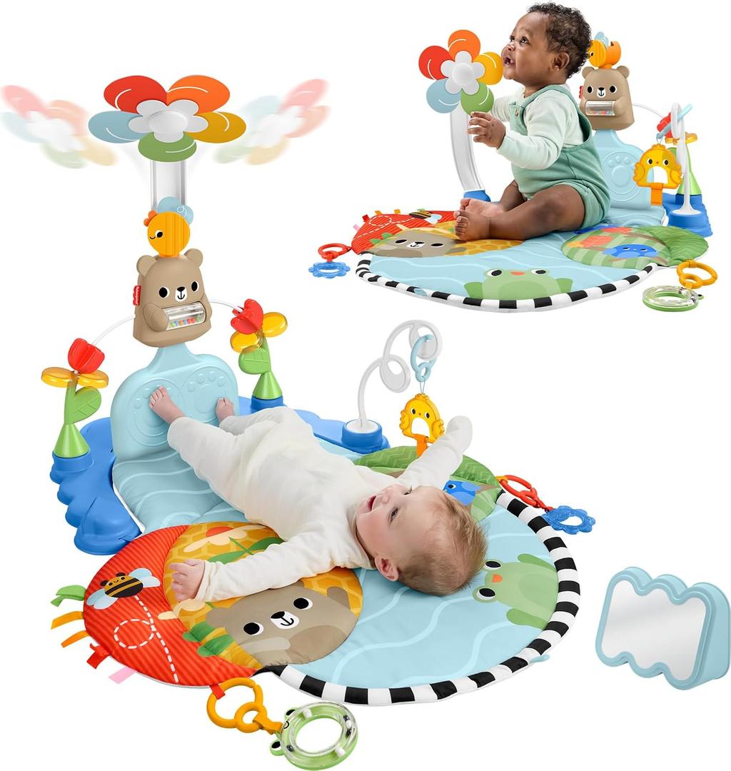 Fisher-Price Baby Play Mat 3-in-1 Kick & Sway Gym, Newborn Sensory Activity Toy for Developmental Play, Infants Ages 0+ Months