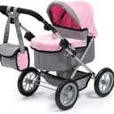 Bayer Design Baby Doll Trendy Pram in Grey/Pink, 67 x 41 x 68 centimeters, 1300800