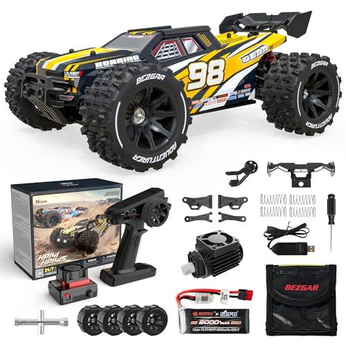 BEZGAR HP141S Fast RC Truck - 1:14 Scale Offroad Waterproof, Monster Truck, Hobby Off Road Electric Car, 4WD Brushless Motor