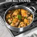 MICHELANGELO Tri-ply Stainless Steel Saute Pan 6 Quart, Deep Frying Pan with Lid, 18/10 Large Saute Pan with Nonstick Honeycomb Interior, Induction Compatible & Oven Safe - 12.5 Inch
