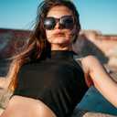URUMQI Sunglasses Over Glasses Women, Polarized UV400 Protection Fit Over Glasses Sunglasses for Women Round Cat Eye