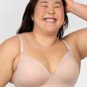 A Fresh Collection Confidence Boost Seamless Push Up Bra 2 Pack (Beige, L)