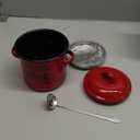 Bacon Grease Container with Strainer - Large 46OZ Red Kitchen Oil Storage Can, Food Saver Bin with Lid | Farmhouse Cooking Pot Keeper Collector, Dishwasher Safe - Red