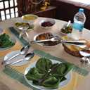 6 PCS Stainless Steel Serving Utensils, 10 Inch Serving Spoons for Buffet Large Hosting Metal Spoons, Silverware Set Tongs for Serving Food Parties Catering