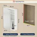 Keonjinn 20 x 26 Inch Small Medicine Cabinet, Assembly Required, White Bathroom Mirror with Storage, Lightweight, Freely Adjustable Shelves, Tempered Glass, Soft Closing, Recessed or Wall Mount