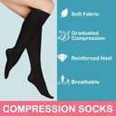 4 Pack Compression Socks for Women & Men 15-20 mmHg - Best Support for Nurses, Running, Hiking, Recovery (Black)