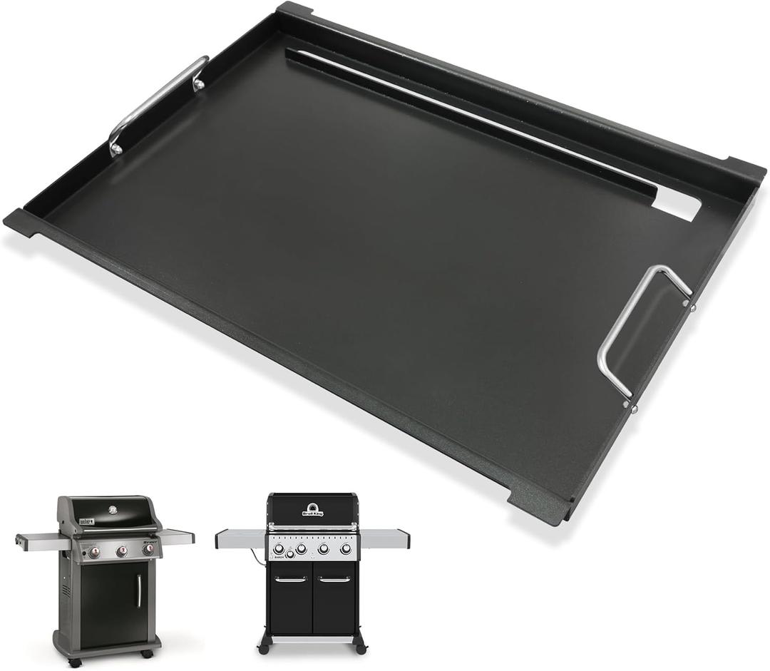 Griddle for Weber Spirit I & II 300 Series, Grill Insert for Spirit II E-310, Full Size Griddle for Broil King Baron 440 320 340 420 440 with Handles, Replace for Weber 6787 (22.6" x 17.3" x 1.5")