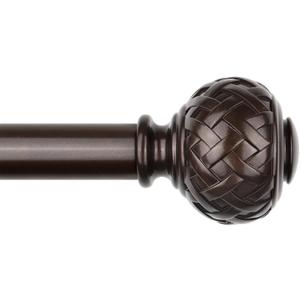 TONIAL Bronze Curtain Rod 32 to 120 Inches, 7/8 Adjustable Curtain Rods for Windows 20 to 116 Inches, Splicing Drapery Rods Heavy duty with Netted Texture Finials