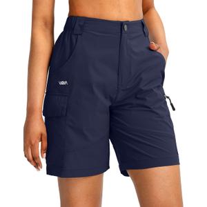 Viodia Women's 7" Hiking Cargo Shorts with Pockets Quick Dry Lightweight Shorts for Women Golf Casual Summer Shorts (Navy), Small