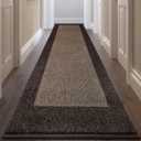 Machine Washable Runner Rug 32" x 144", Non Slip Kitchen Rug for Floor, Absorbent Entrance Rug for Hallway, Bedroom, Living Room, (Roll Packing) (Brown)