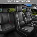 AOOG Seat Covers Custom Fit for Chevy Silverado GMC Sierra 2007-2026 1500/2500/3500 HD Crew Cab Pickup Truck Seat Cover Protector Cushion with Faux Leather Waterproof (Full Seats-BlackGray)