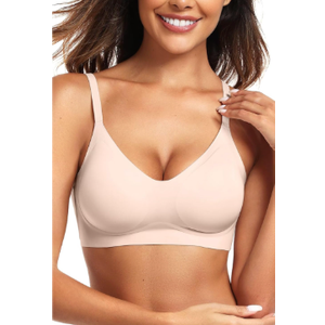 Vertvie Womens Seamless Jelly Bras No Underwire Comfort Push Up Bras Buttery Soft Wireless Bralette Full Coverage Sports Bra, Medium