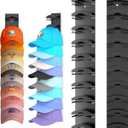 Hat Organizer Hold up to 20 Hats, 2 Pack Hat Rack for Wall with Strong Adhesive, Hat Organizer for Baseball Caps Display for Door Closet, Hat Hanger Holder Multilayer Two Mounting Option(Black)