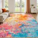 Rugflix 8x10 Area Rugs for Living Room, Colorful Rainbow Washable Rug