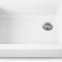 KOHLER Whitehaven 32-3/4" Farmhouse Self-Trimming Undermount Single-Bowl Kitchen Sink Undermount, Kitchen Sinks with Tall Apron, K-5827-0, White