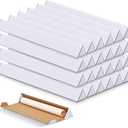 Tatuo 50 Pcs Triangle Mailing Shipping Tubes 36.22" L x 3" w x 3" h Oyster White Corrugated Cardboard Box Poster Tube for Protecting, Shipping, Mailing and Storage of Artwork, Crafts, Long Art Holder