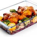 NUTRIUPS 5.7QT Rectangular Deep Glass Baking Dish, Large Glass Baking Pan for Oven, Clear Bakeware Deep Casserole Dish