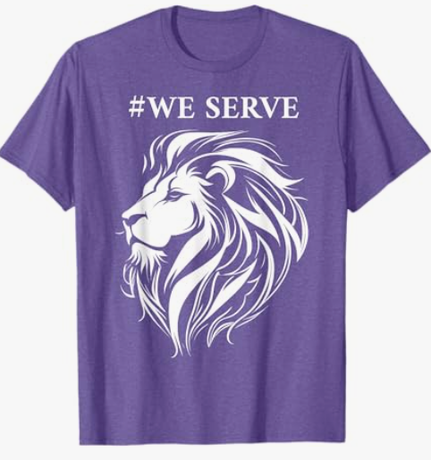 Lions Club International We Serve Lions T-Shirt, Purple Heather, L