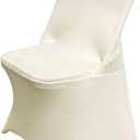 HAINARverS Folding Chair Covers for Wedding, 10pcs Stretch Spandex Washable Fabric Chair Cover, Decoration Chair Cover for Wedding, Party, Banquet, Birthday, Conference, Event(Ivory, 10 PCS)