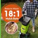 GreenSweep Electric Wood Chipper & Mulcher 15A Powerful Garden Chipper for Branches, Sticks & Yard Waste Compact, Quiet & Easy to Use with Collection Bag