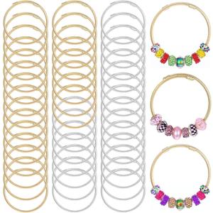 45 Pcs Snake Charm Bracelet Set Stainless Steel Expandable Bangle Bracelets Adjustable Silver Snake Bracelet Chain for Women DIY Jewelry Making Supplies Christmas Birthday Gifts (Gold+Silver)