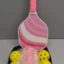 DULCE DOM Pink Pickleball Paddles Set of 4, Women Pickleball Equipment with 4 Pickleball Training Paddles, 4 Pickle Balls and Portable Bag, Pickleball Rackets Equipment for Beginners & Pros  