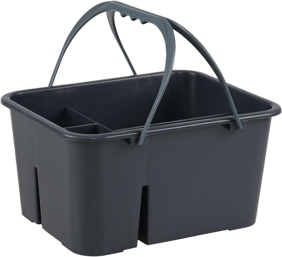 Wekioger 1-Pack Plastic Carry Caddy with Handle, Cleaning Caddy Organizer, Gray