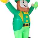 Giant 12ft St Patrick's Day Inflatable Outdoor Decor Leprechaun Lucky Shamrock St Patrick Blow up Inflatable Yard Decoration Built-in 6 LEDs for Yard,Lwan,Garden