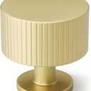 homdiy 10 Pack Gold Cabinet Knobs 1 Inch Round Brushed Brass Drawer Knobs Gold Dresser Kitchen Cabinet Hardware Zinc (Single hole knob)