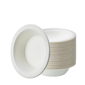 [175Pack 12 oz] Paper Soup Bowls Heavy Duty, Biodegradable, Microwavable Bagasse Hot Food Plates and Bowls Natural Sugarcane Disposable Bowl for Dessert Snack