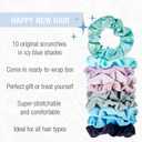 Scunci by Conair Teen Girl Holiday Gift Set, Christmas Stocking Stuffer Gift Box Under $20, Includes 10 Scrunchies in Icy Blue Shades