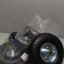 (4 Pack) AR-PRO 10" Heavy-Duty Replacement Tire and Wheel - 4.10/3.50-4" with 10" Inner Tube, 5/8" Axle Bore Hole, 2.2" Offset Hub and Double Sealed Bearings for Hand Trucks and Gorilla Cart (Silver)