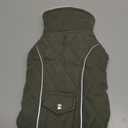 Malier Dog Winter Coat, Windproof Dog Cold Weather Coats with Real Pocket, Winter Extra Warm Pet Coat Fleece Jacket Reflective Clothes for Small Medium Large Dogs and Puppy (Green, XX-Large)