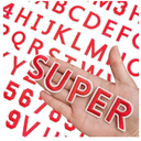 72 Pcs Iron on Letters for Fabric, Alphabet Embroidered Patch A-Z, Number Patch 0-9, Iron on Letters and Numbers for Clothes, Hat, Jeans(Red)