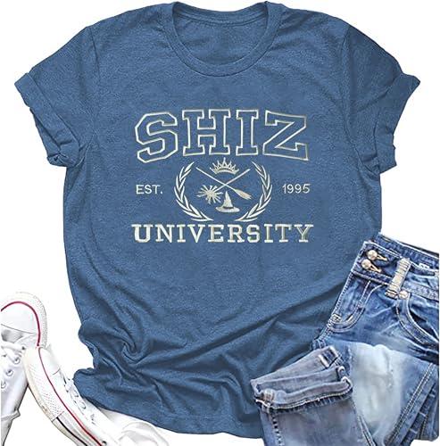 Women Embroidered Shiz University Shirt Shiz Uni Tshirt Changed for Good Musical Movie Tee Witch Princess Tee Tops Size XL