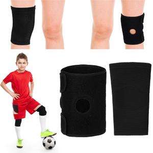 2 Pcs Kids Knee Brace, Youth Knee Compression Sleeve for Children Support for Boys Girls Basketball Volleyball Sports Gymnastics (Black,Large)